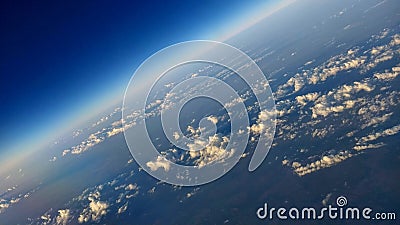 tilted horizon, aerial shot with details of clouds and a horizon that blends heaven and earth Stock Photo