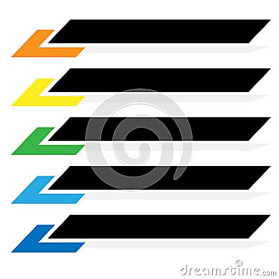 Tilted, skew, dynamic rectangular banner, plaque, button shape with empty, blank copy space Vector Illustration