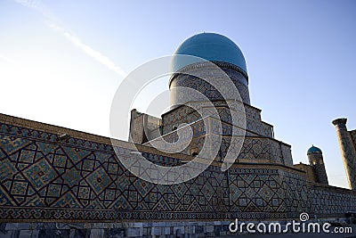 Tilya Kori Madrasa, Samarkand, Uzbekistan Stock Photo