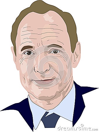 Tim Berners-Lee Portrait Vector Illustration Editorial Stock Photo