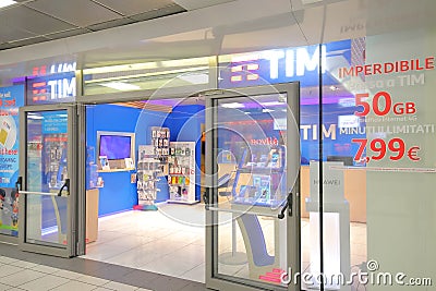 TIM Telecom Italia mobile telephone company Italy Editorial Stock Photo