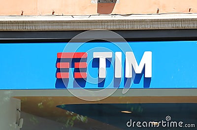 TIM Telecom Italia mobile telephone company Italy Editorial Stock Photo