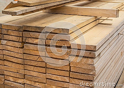 Timber on a building site Stock Photo