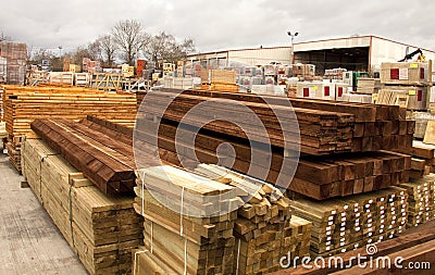 Timber and building supplies Stock Photo