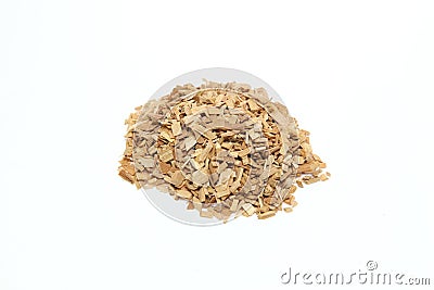 Timber chip in a white background Stock Photo