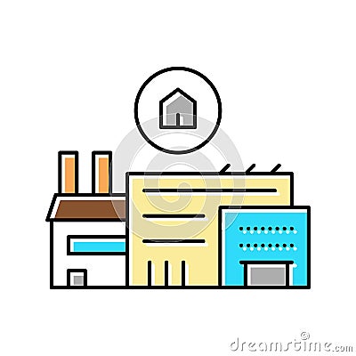 timber factory color icon vector illustration Vector Illustration