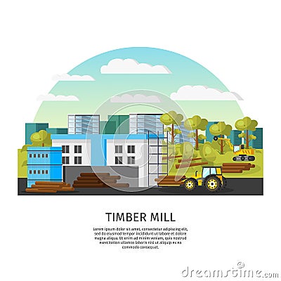 Timber Factory Template Vector Illustration