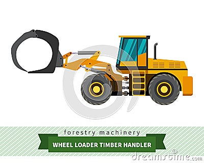 Timber handler vehicle Vector Illustration