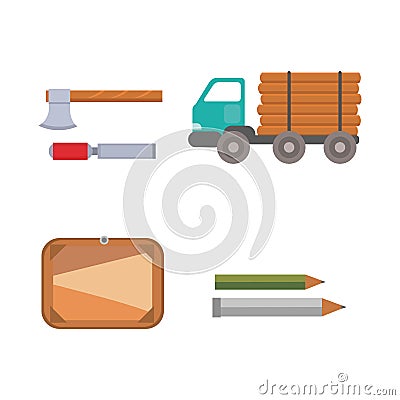 Timber icons vector illustration. Vector Illustration