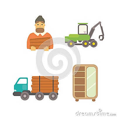 Timber icons vector illustration. Vector Illustration