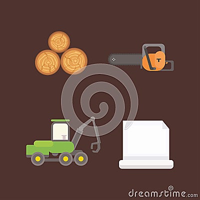 Timber icons vector illustration. Vector Illustration