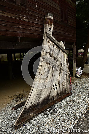 Timber rudder Stock Photo