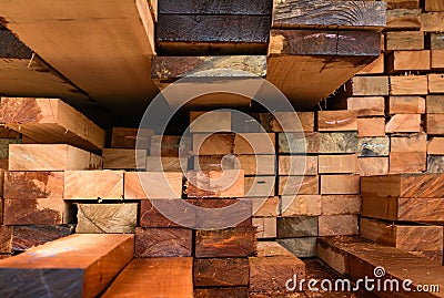 Timber transport truck Park waiting for inspection Stock Photo