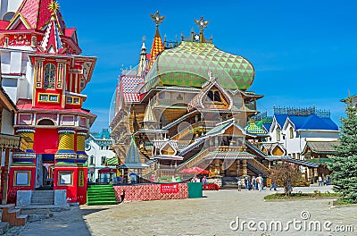 The timbered Tsar's Palace in Izmailovo Editorial Stock Photo