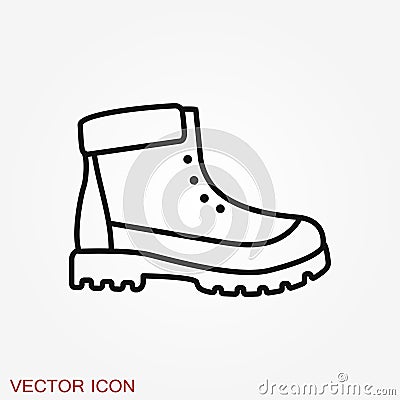 Timberland vector icon. Minimalist vector illustration of unisex modern shoes isolated on background Cartoon Illustration