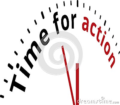 Time for action clock Vector Illustration