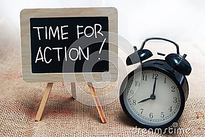 Time For Action, Motivational Words Quotes Concept Stock Photo