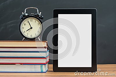 The time alway show up on Digital Tablet for semester start Stock Photo