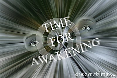 Time For Awakening Eyes Wide Open Illustration Stock Photo