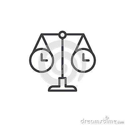 Time balance scale line icon Vector Illustration