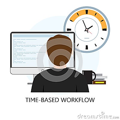 Time-Based Workflow Icon Vector Illustration