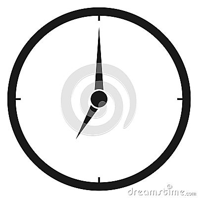 Time black icon. Linear deadline time icon Vector Illustration