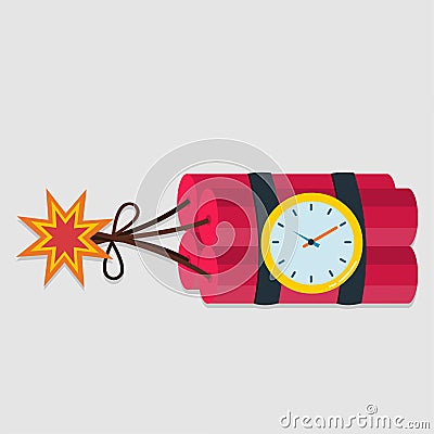 Time bomb explosive isolated vector illustration Vector Illustration