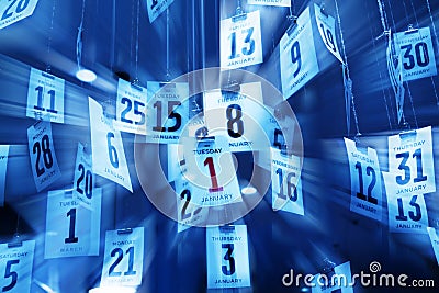 Time Calendar Background Abstract New Years Day Stock Photo