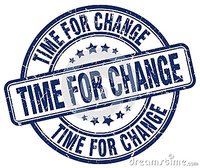 time for change blue stamp Vector Illustration