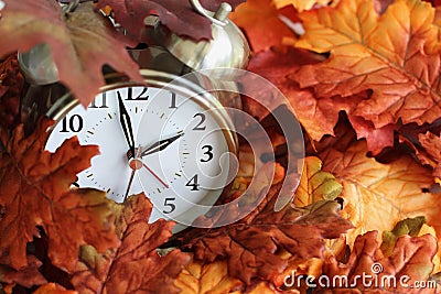 Time Change Daylight Savings Buried Clock Stock Photo