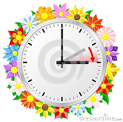 Time change to daylight saving time Vector Illustration