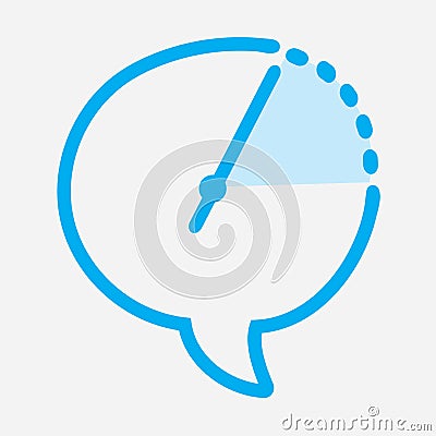 Time chat icon Interval from one hour to three is highlighted with a light blue hue and a dotted lineConcept Vector Illustration