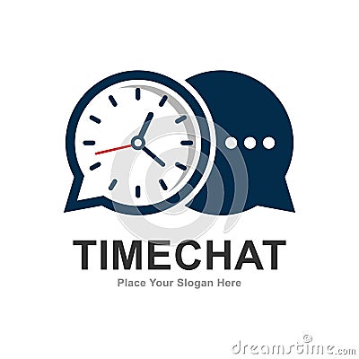Time chat logo design icon. Vector Illustration