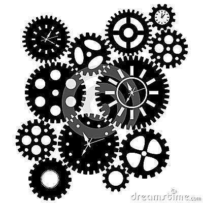 Time Clock Gears Clipart Stock Photo