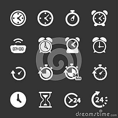 Time and clock icon set, vector eps10 Vector Illustration