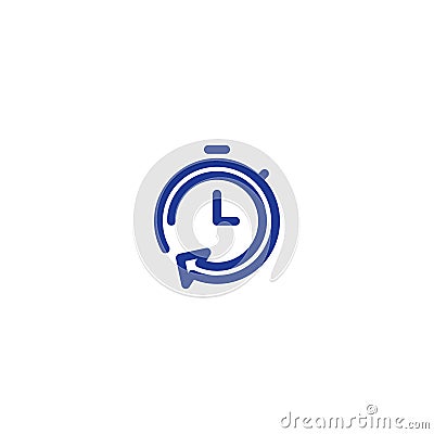 Time clock line icon set, fast delivery, quick service, working hours Vector Illustration