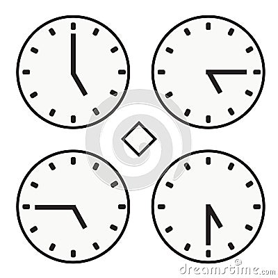 Time clock round watch hour five quoter half icon simple vector Vector Illustration