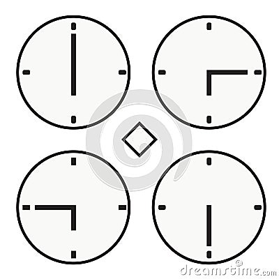 Time clock round watch hour six quoter half icon simple vector Vector Illustration