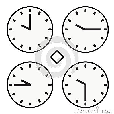 time clock round watch hour ten quoter half icon simple vector Vector Illustration