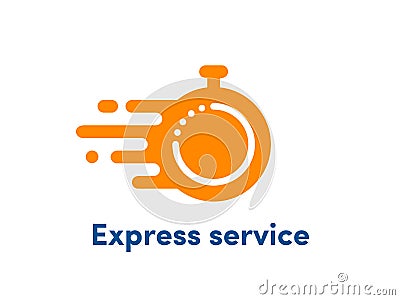 Time clock vector logo fast express service Vector Illustration