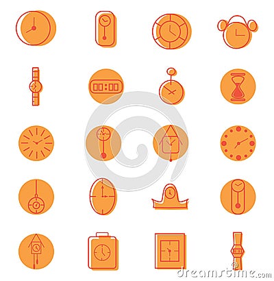 Time clocks, icon Vector Illustration