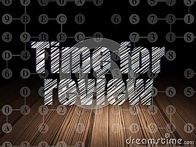 Time concept: Time for Review in grunge dark room Stock Photo