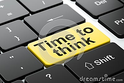 Time concept: Time To Think on computer keyboard background Stock Photo