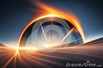 Time Crunch, Burning Clock Working Overtime To Finish Work,Shopping Time Clock For Last Minute Offer. Generative AI Stock Photo