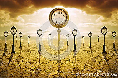 Time after death concept. Clock with no hands Stock Photo