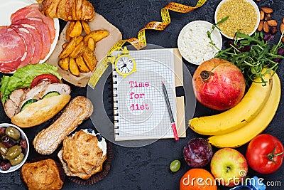 Time for diet. 5:2 fasting diet concept Stock Photo