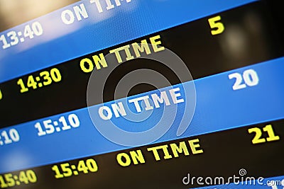 On time display panel Stock Photo