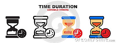 Time Duration icon set with different styles Vector Illustration