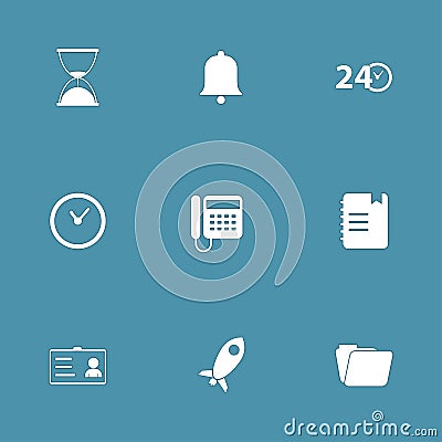 Time Duration Vector Icon Set Vector Illustration