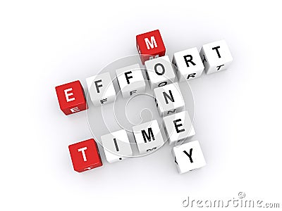Time effort and money Stock Photo